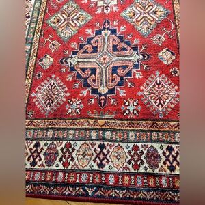Turkish Red and Blue Washable Rug